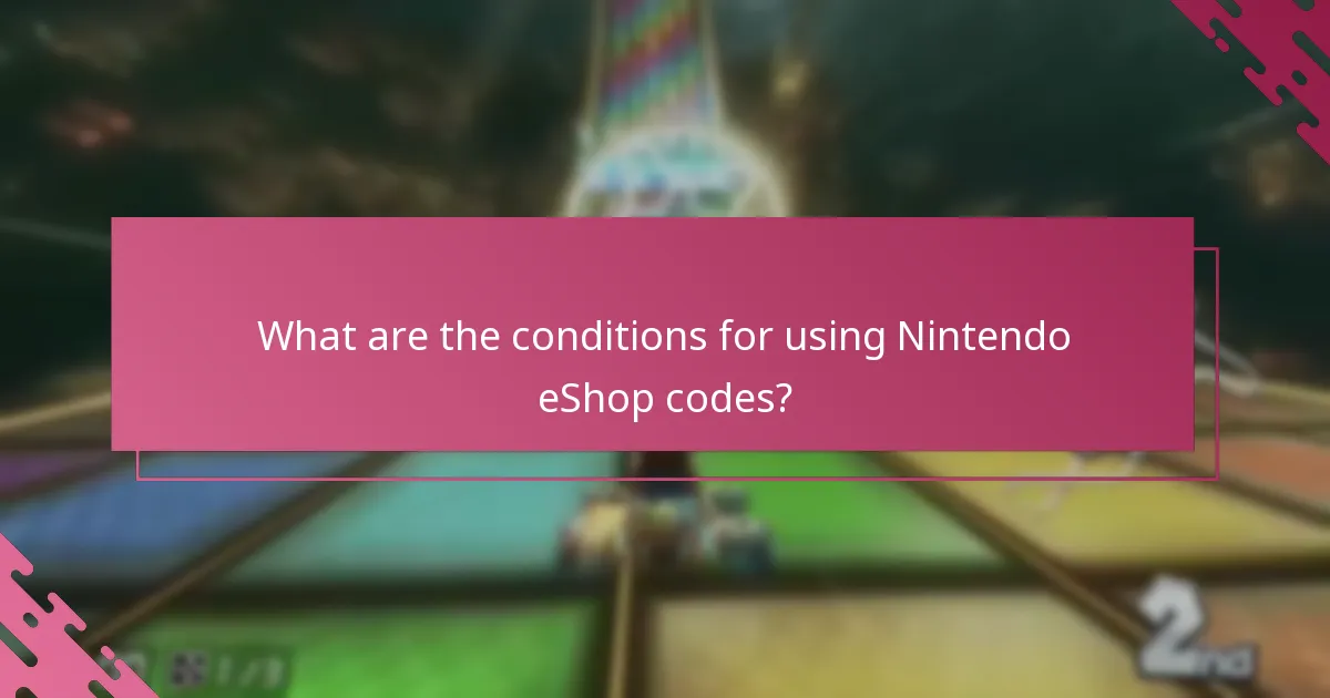 What are the conditions for using Nintendo eShop codes?
